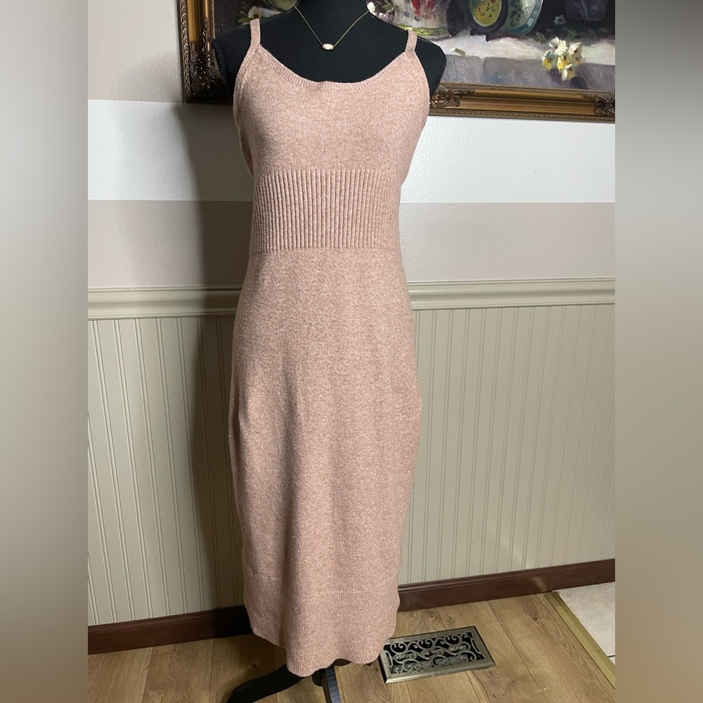 Express Sleeveless Knit Midi Dress in Taupe - Picture 2 of 15